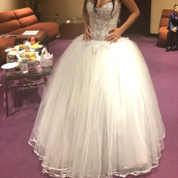 Swarovski Crystal Custom made Wedding Dress - Picture 3 of 5